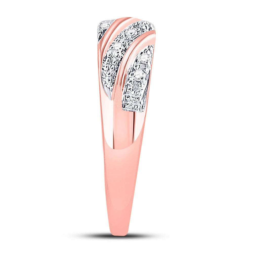 10K Rose Gold His Hers Round Diamond Square Matching Wedding Set 1/3 Cttw, Womens Size: 5-10, Mens Size: 7-13