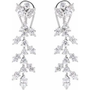 14K White Gold Marquise 7 X 3.5 Mm 4 1/4 Ctw Lab-Grown Diamond Earrings