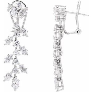 14K White Gold Marquise 7 X 3.5 Mm 4 1/4 Ctw Lab-Grown Diamond Earrings