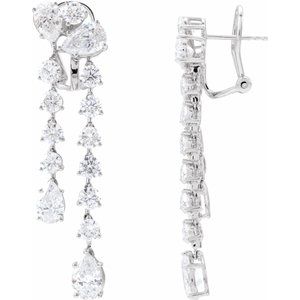 14K White Gold Pear 8 X 5Mm Si, G-H 9 1/2 Ctw Lab-Grown Diamond Ear-Wire Dangle Earrings