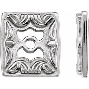 14K White Gold 3.5 Mm Pair Polished Sculptural Earring Jacket