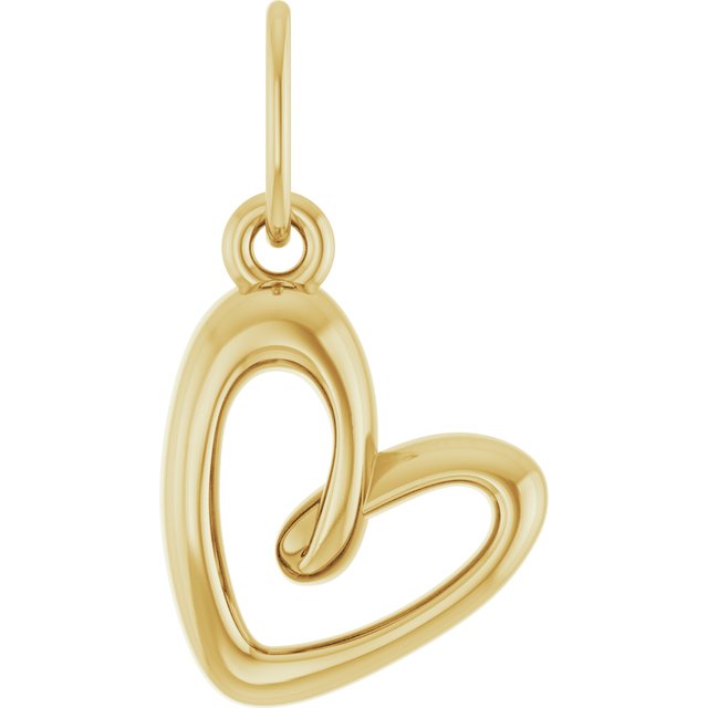 14K Yellow Gold 14.5 X 7.9 Mm Polished Petite Heart Pendant
