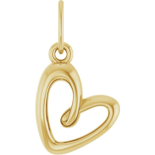 14K Yellow Gold 14.5 X 7.9 Mm Polished Petite Heart Pendant