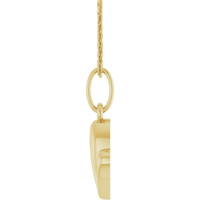 14K Yellow Gold 14.5 X 7.9 Mm 18 In Polished Petite Heart Necklace