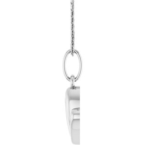 14K White Gold 14.5 X 7.9 Mm 18 In Polished Petite Heart Necklace