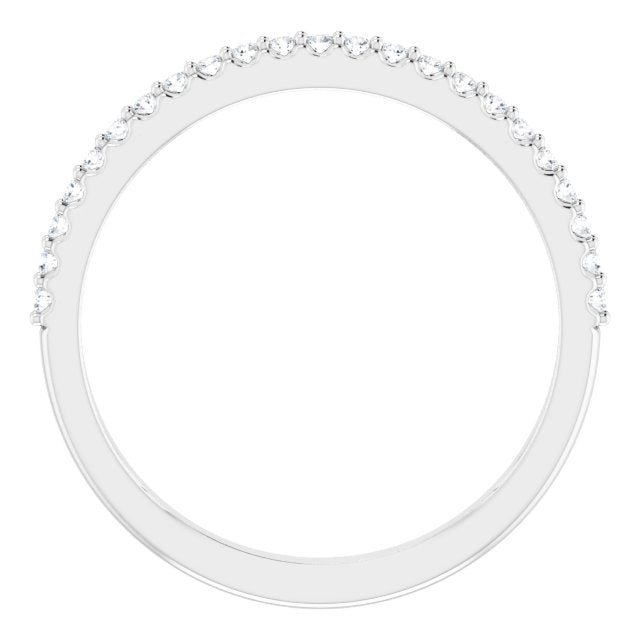 14K White Gold Round 1.2Mm Si1-Si2, G-H Polished 1/6 Ctw Lab-Grown Diamond Matching Band, Size 7