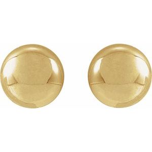 14K Yellow Gold 4 Mm Pair Friction Backs Polished Ball Earrings