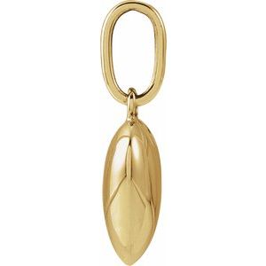 14K Yellow Gold 17 X 9.85 Mm Polished Puffed Heart Pendant