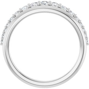 14K White Gold Round 2.5 Mm Polished 3/8 Ctw Lab-Grown Diamond Anniversary Band Size 7