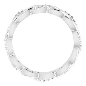 14K White Gold Round 1 Mm G-H Si2-Si3 1/6 Ctw Natural Diamond Band Size 7