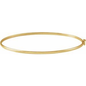 14K Yellow Gold 1.8 Mm 6 4/5 In Polished Endless Bangle