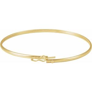 14K Yellow Gold 1.8 Mm 6 4/5 In Polished Endless Bangle