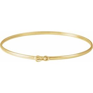 14K Yellow Gold 1.8 Mm 6 4/5 In Polished Endless Bangle