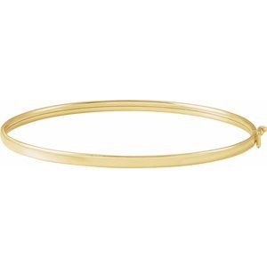 14K Yellow Gold 2.85 Mm 6 4/5 In Polished Endless Bangle