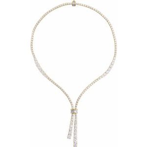 14K Yellow Gold 4 X 2Mm G-H Si1-Si2 26 1/5 Ctw Lab-Grown Diamond Line Necklace, Length: 20 In