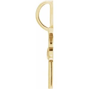 14K Yellow Gold Round 2Mm G-H I1 .03 Ct Natural Diamond Vote Pendant