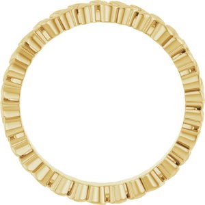 14K Yellow Gold 3.2 Mm Polished Nature-Inspired Leaf Ladies Band Size 7