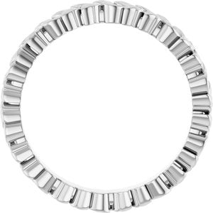 14K White Gold 3.2 Mm Polished Nature-Inspired Leaf Ladies Band Size 7
