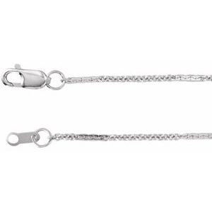 Sterling Silver Lobster Clasp Dapped Cable Chain, Length: 20 In, Width: 1.1 Mm
