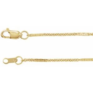 14K Yellow Gold-Filled Lobster Clasp Dapped Cable Chain, Length: 16 In, Width: 1.1 Mm