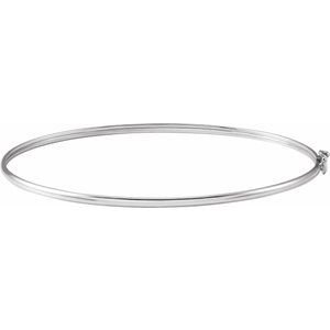 14K White Gold 1.8 Mm 6 4/5 In Polished Endless Bangle