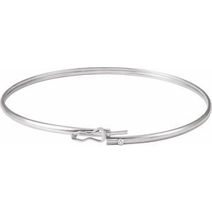 14K White Gold 1.8 Mm 6 4/5 In Polished Endless Bangle