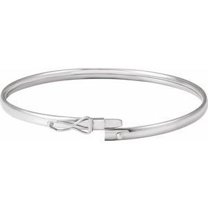14K White Gold 2.85 Mm 6 4/5 In Polished Endless Bangle