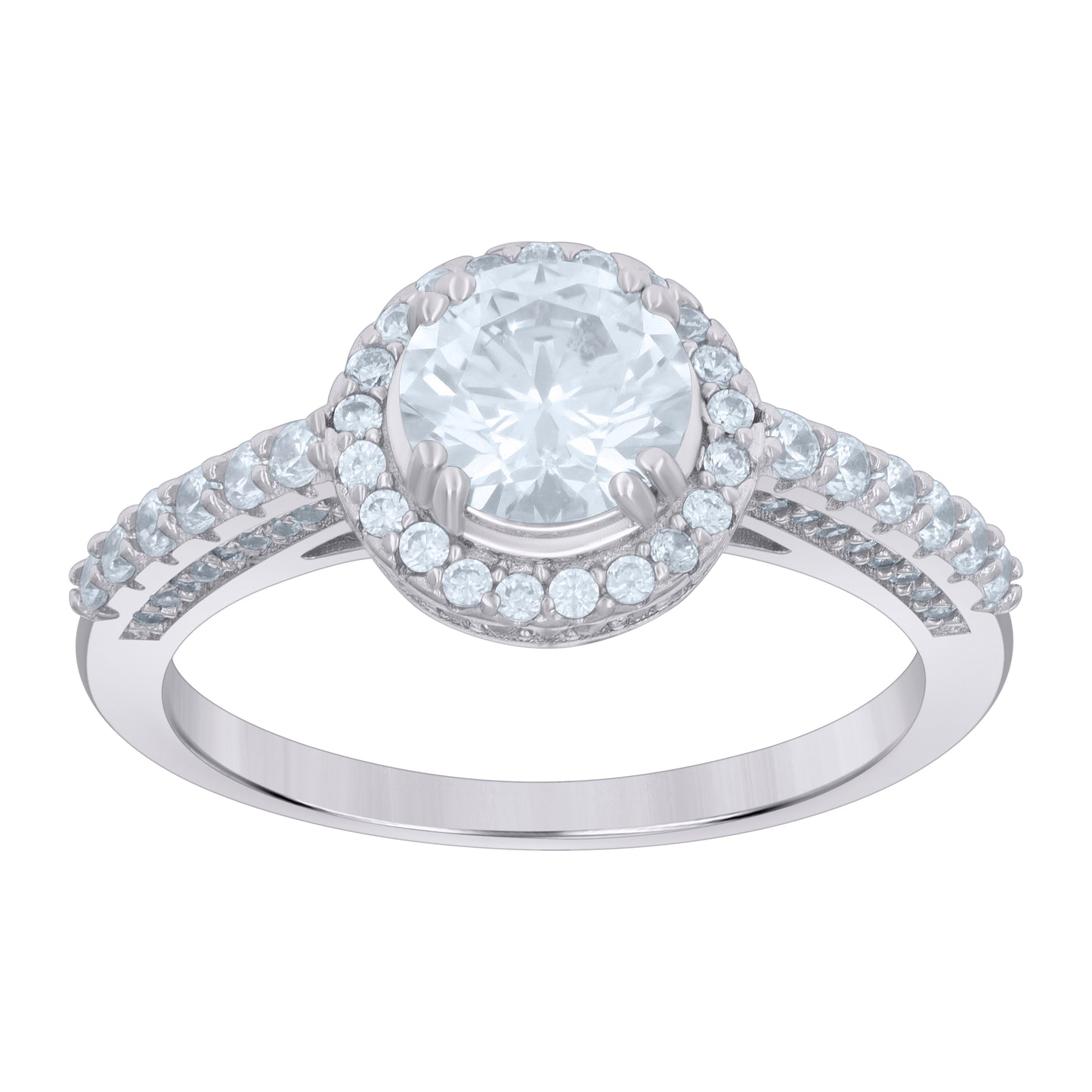 Sterling Silver Women's Cubic-Zirconia Fashion Bridal Anniversary Wedding Engagement Band Ring