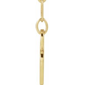 14K Yellow Gold Mama 16.6 X 11.2 Mm 18 In Polished Mama Necklace