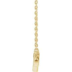 14K Yellow Gold 20.1 X 8.1 Mm 18 In Polished Angel Script Necklace
