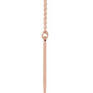 14K Rose Gold Footprints 22.4 X 5 Mm 16-18 In Polished Footprint Engravable Necklace