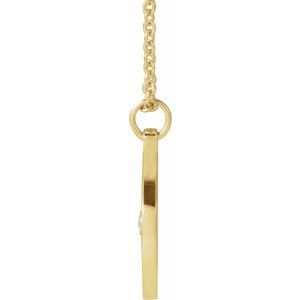 14K Yellow Gold Round 1.5Mm G-H I1 .015 Ct Natural Diamond Compass Necklace, Length: 18 In