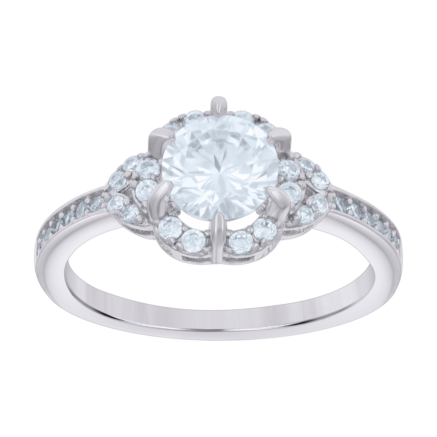 Sterling Silver Women's Cubic-Zirconia Fashion Bridal Anniversary Wedding Engagement Band Ring