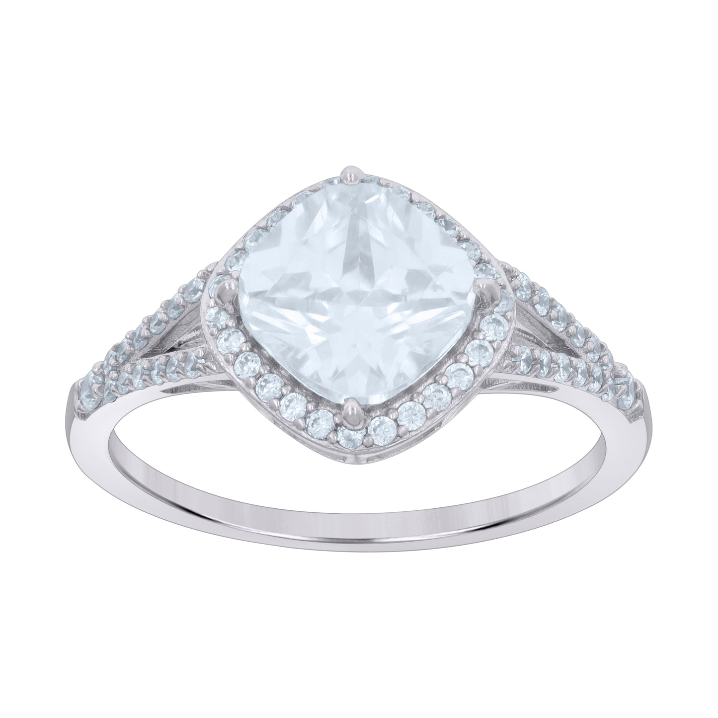 Sterling Silver Women's Cushion-cut Round Cubic-Zirconia Fashion Bridal Anniversary Wedding Engagement Band Ring