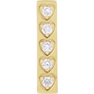 14K Yellow Gold Round 2.1Mm G-I I1-I2 1/5 Ctw Natural Diamond Vertical Pendant