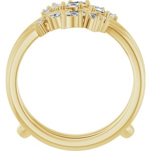 14K Yellow Gold Marquise 4 X 2 Mm Lab-Grown Diamond Polished 1/3 Ctw Lab Grown Diamond Ring Guard Size 7