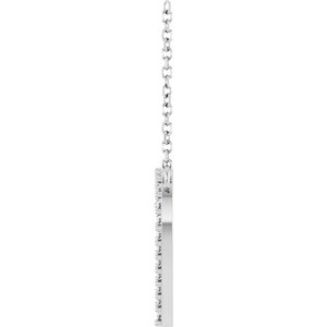 14K White Gold Round 14.7 X 13.6 Mm 1.2Mm G-H I1 1/6 Ctw Natural Diamond Heart Necklace, Length: 18 In