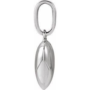 14K White Gold 17 X 9.85 Mm Polished Puffed Heart Pendant