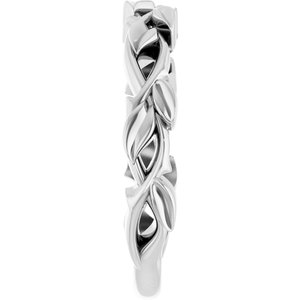 Sterling Silver 4 mm Floral Band