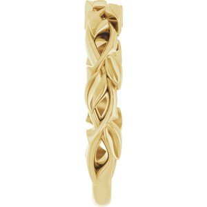 18K Yellow Or White Or Rose Gold Floral Band