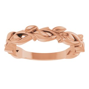 18K Yellow Or White Or Rose Gold Floral Band