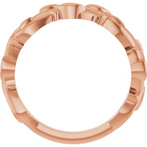 14K Rose Gold 4 mm Floral Band
