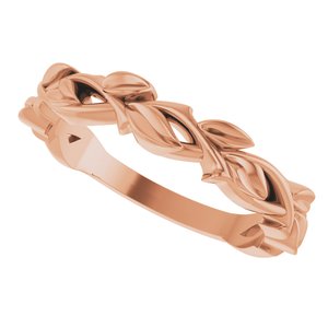14K Rose Gold 4 mm Floral Band