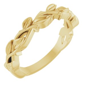 10K Yellow Gold Polished Nature-Inspired Band Size 7