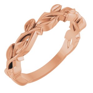 14K Rose Gold 4 mm Floral Band