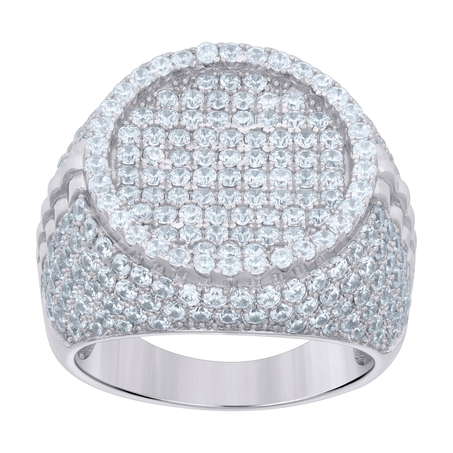 Sterling Silver Men's Cubic-Zirconia Fashion Bridal Anniversary Wedding Engagement Band Ring