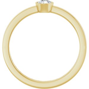 14K Yellow Gold Natural Diamond Round 3.9 Mm Polished 1/5 Ct Natural Diamond Bezel-Set Solitaire Ring Size 7