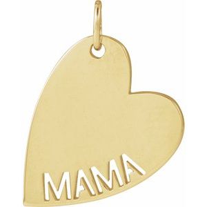 14K Yellow Gold Mama 16.6 X 11.2 Mm Polished Mama Pendant