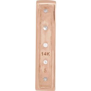 14K Rose Gold Round 2.1Mm G-I I1-I2 1/5 Ctw Natural Diamond Vertical Pendant