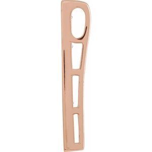 14K Rose Gold Round 2.1Mm G-I I1-I2 1/5 Ctw Natural Diamond Vertical Pendant